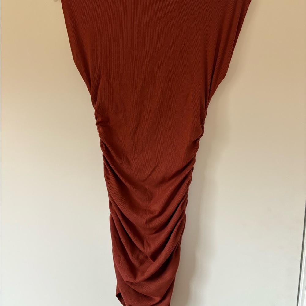 Michael Stars Ruched Rust Dress - Picture 2 of 5